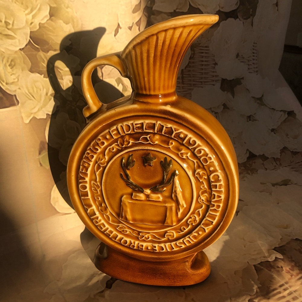 Jim Beam brown liquor Bottle Centennial 1868-1968 Genuine Regal China